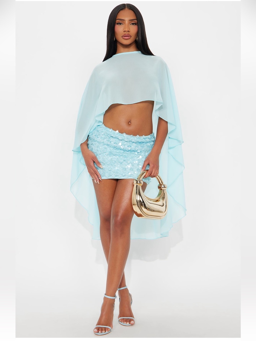 That Girl Embellished Skirt Set - Light Blue - NWT - Picture 2 of 7